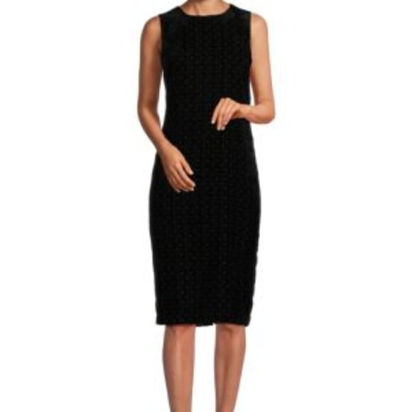 NEW NWT J.McLaughlin Murphy Velvet Sheath Shift Midi Dress Black Size 2 - Picture 1 of 15
